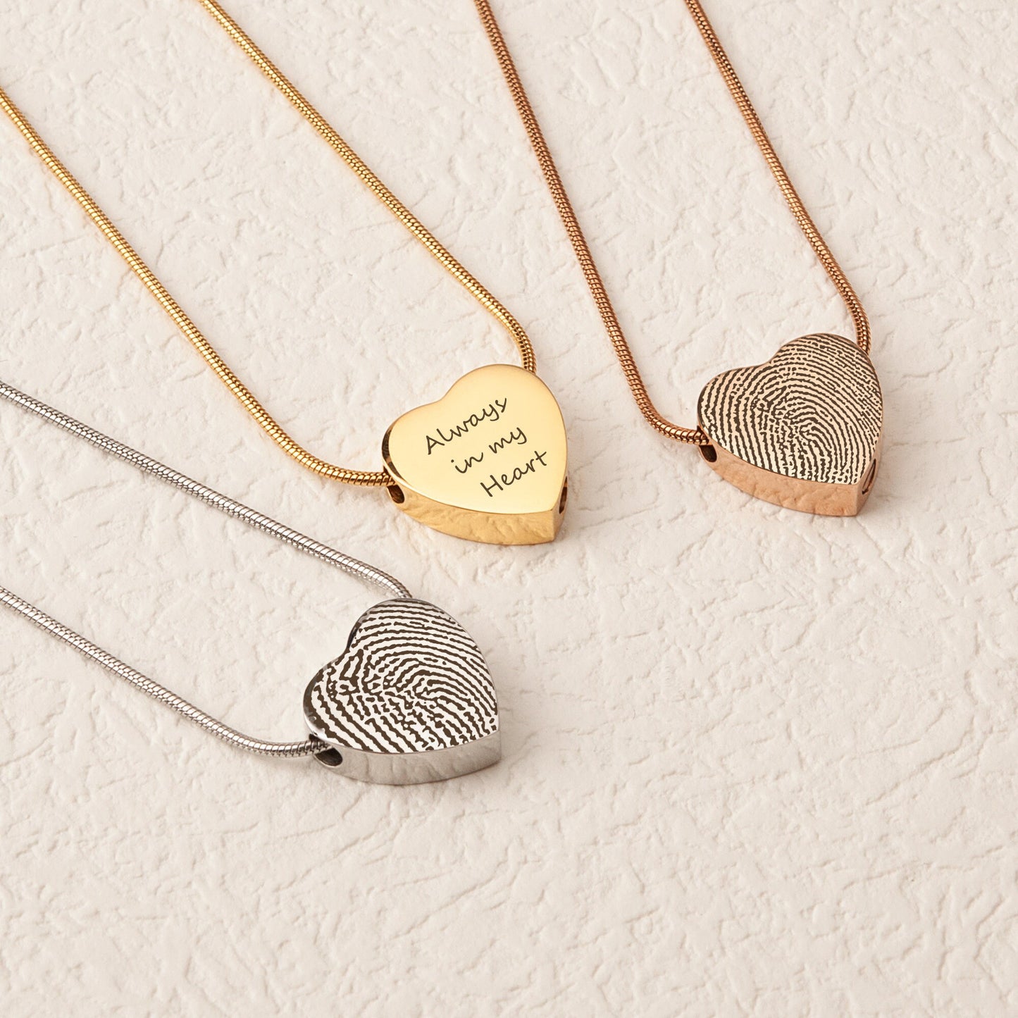 Fingerprint Heart Memorial Necklace