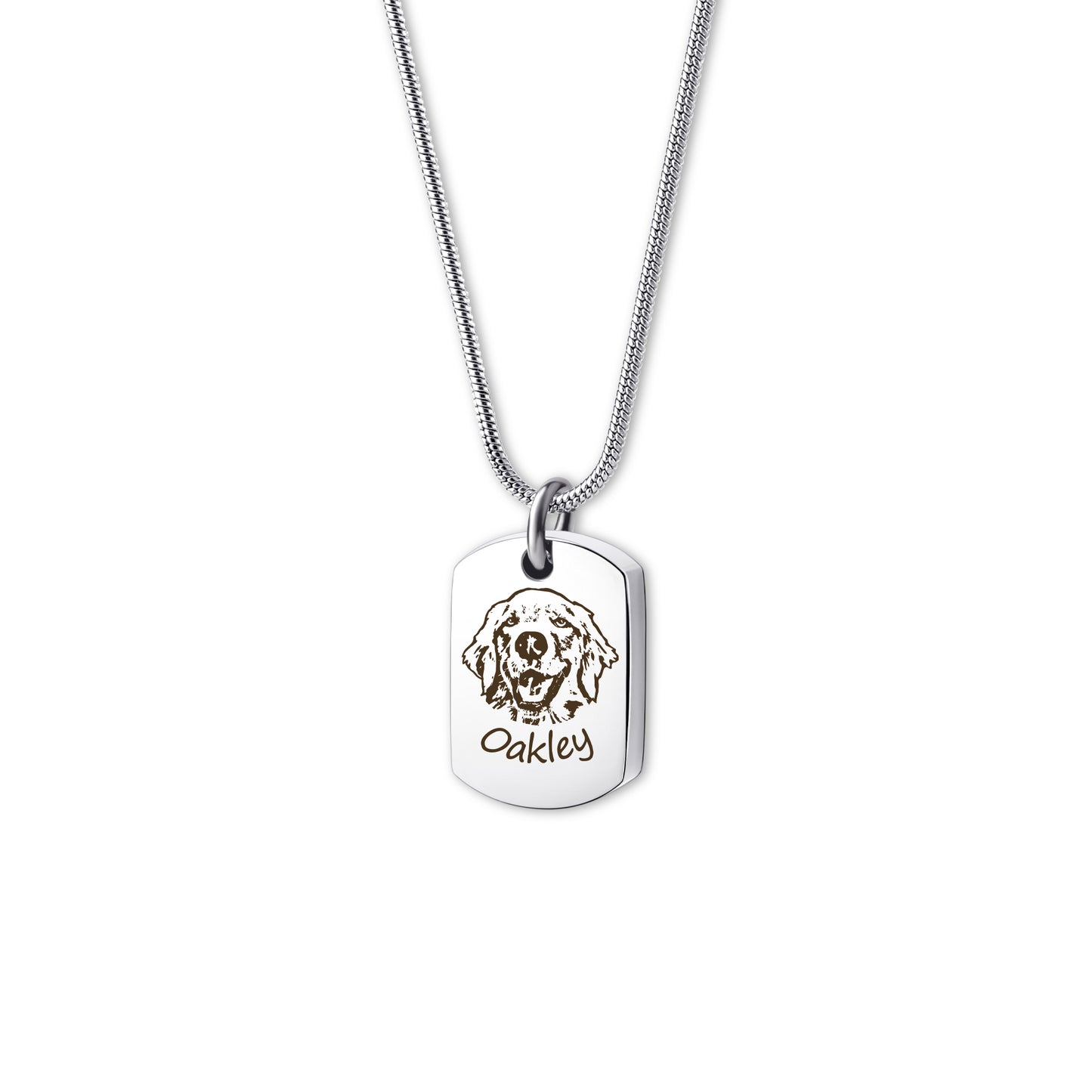 Custom Pet Portrait Dog Tag Memorial Necklace