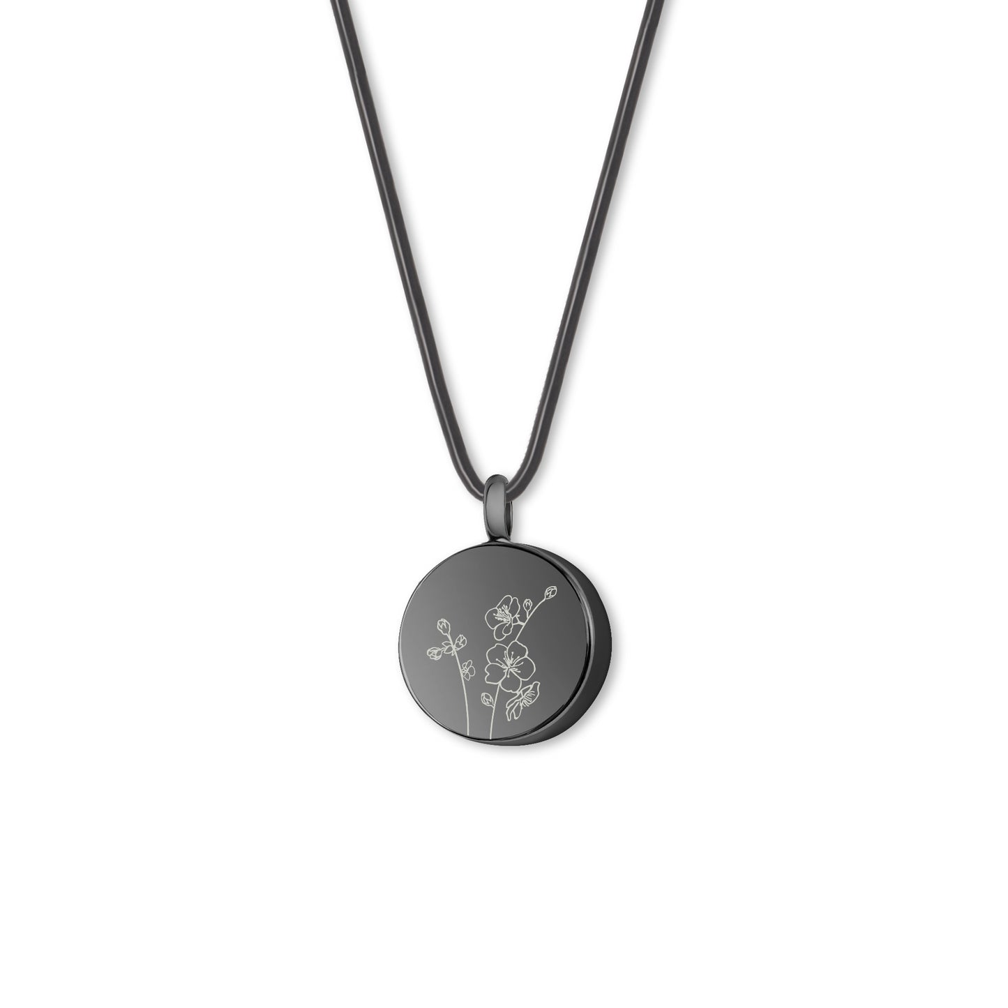 Coin One Flower Memorial Necklace