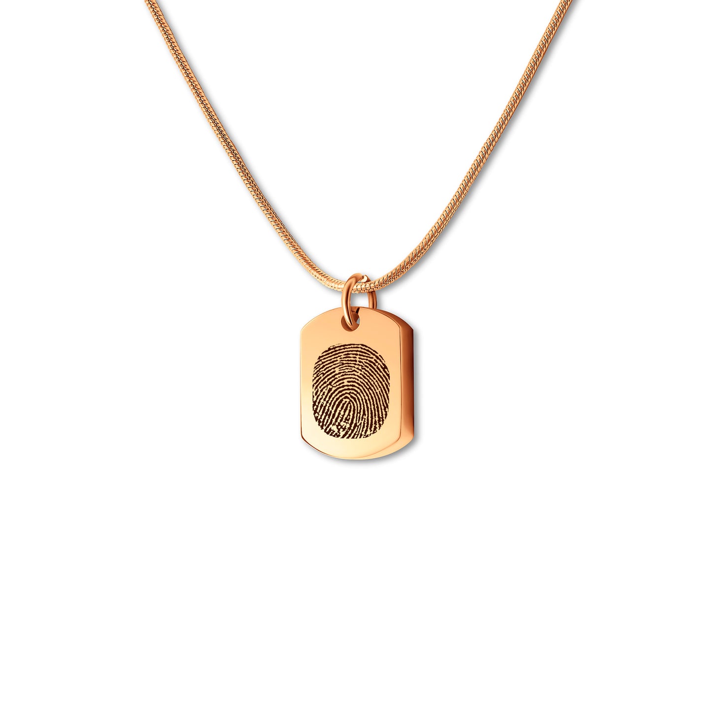 Dog Tag Fingerprint Memorial Necklace
