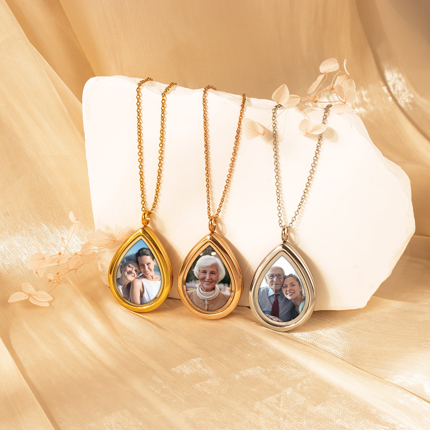 Teardrop Photo Locket Necklace