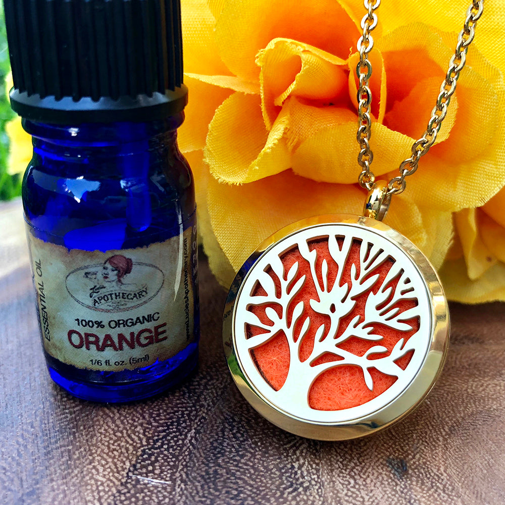 Gold Tree of Life Aromatherapy Necklace