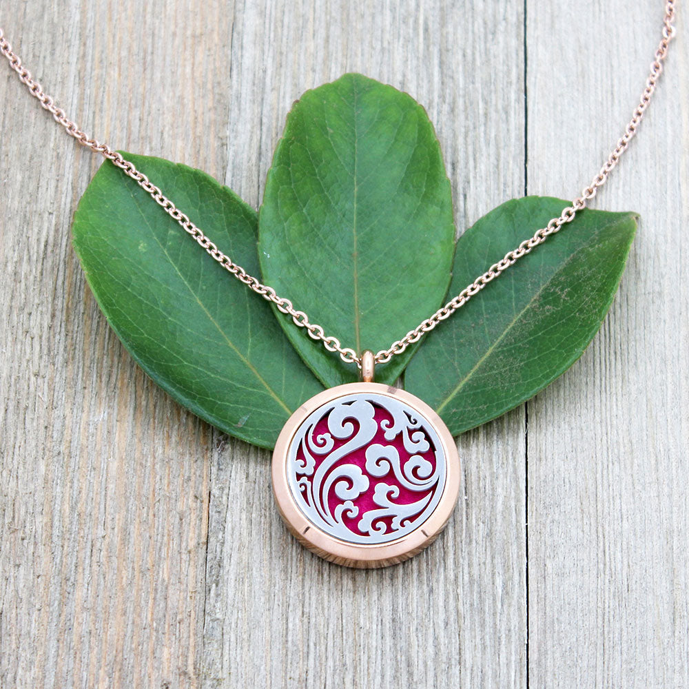 Rose Gold Clouds Aromatherapy Necklace