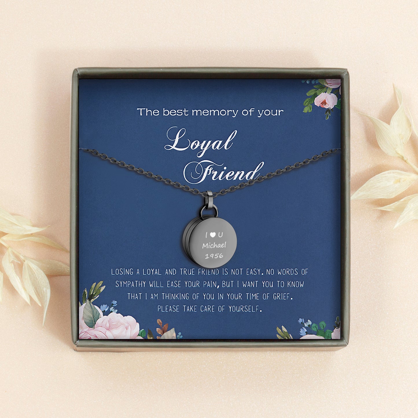 "The Best Memory of Your Loyal Friend" Memorial Necklace