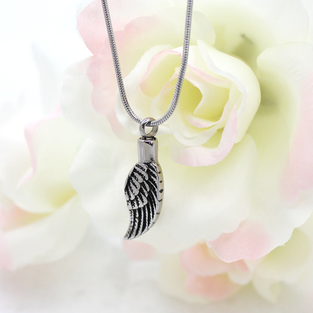 Love Lives On Angel Wing Memorial Necklace