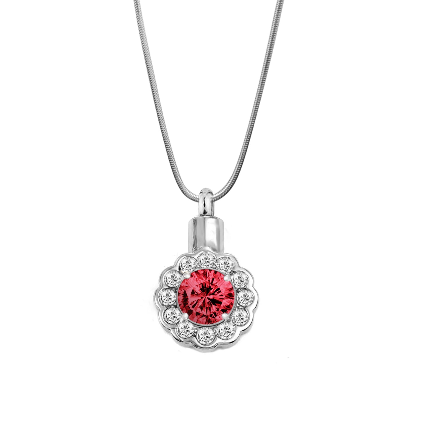 Crystal Rhinestone Flower Memorial Necklace