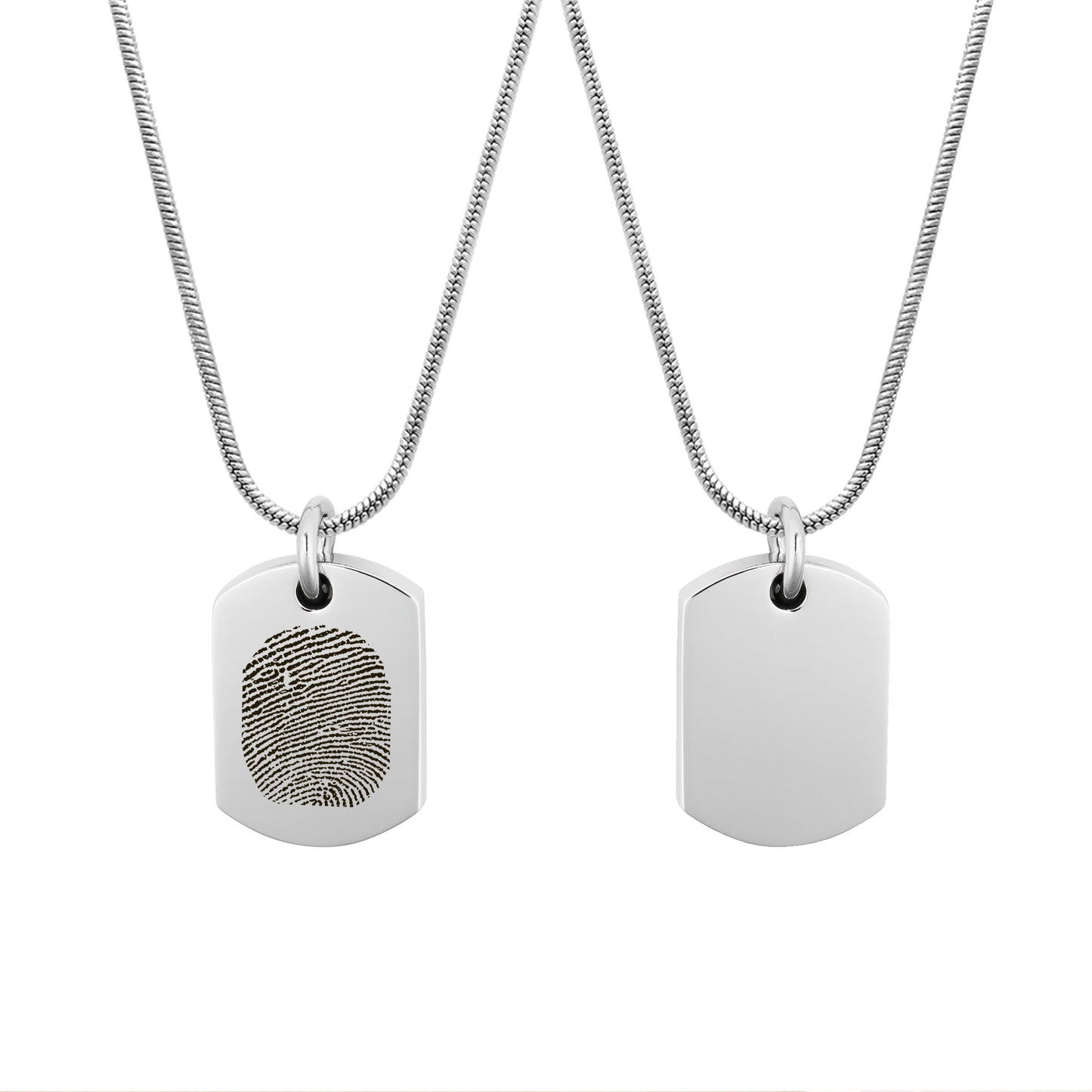 Dog Tag Fingerprint Memorial Necklace