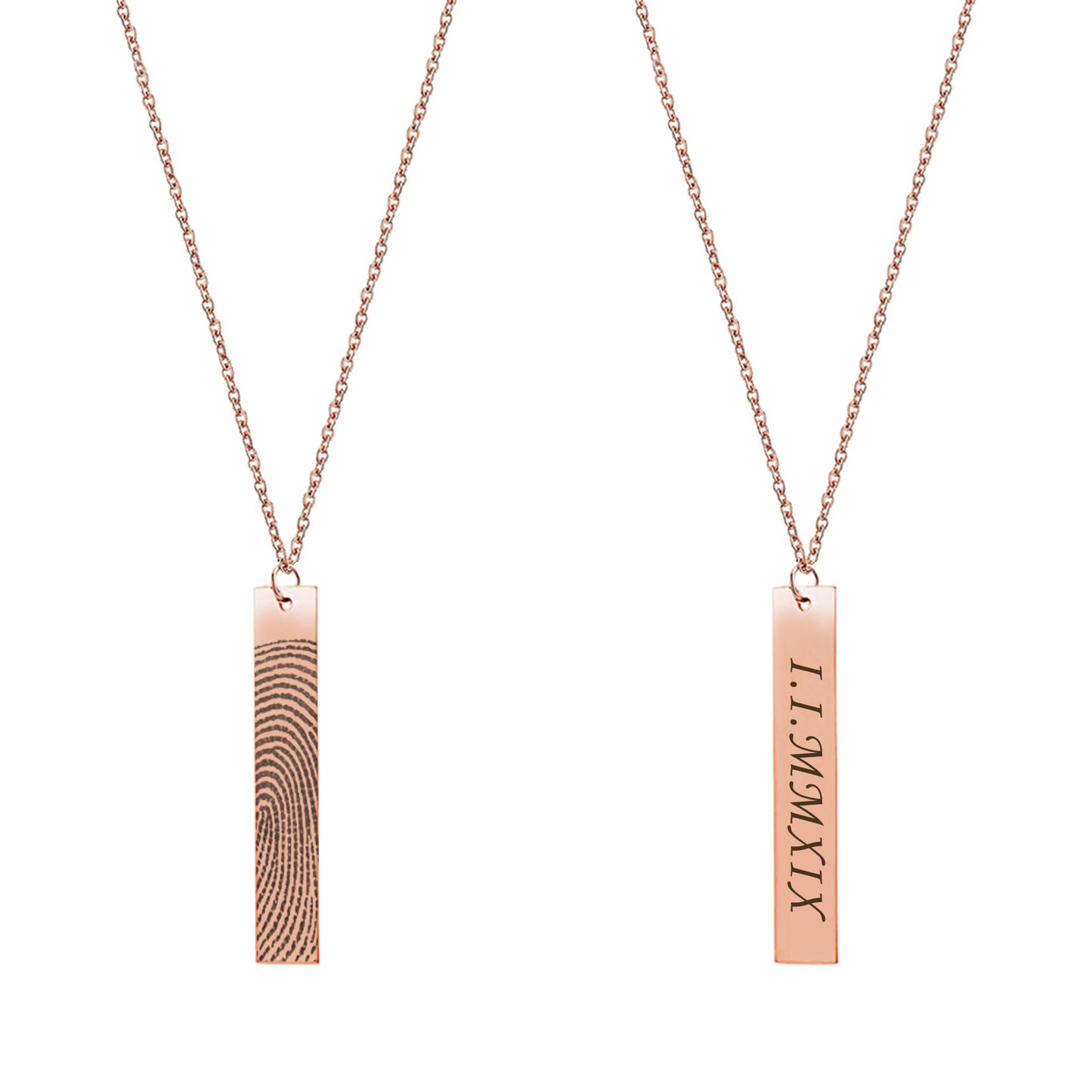 Bar Fingerprint Memorial Necklace