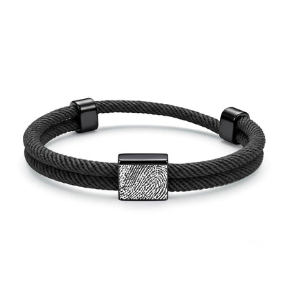Custom Fingerprint Braided Rope Bracelet