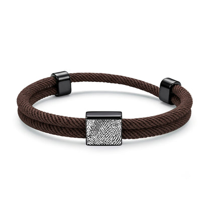 Custom Fingerprint Braided Rope Bracelet