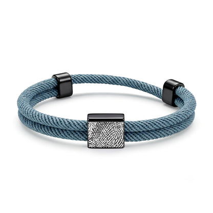 Custom Fingerprint Braided Rope Bracelet