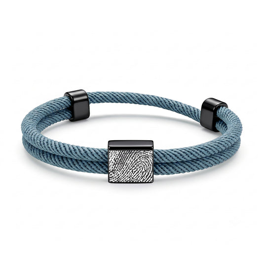 Custom Fingerprint Braided Rope Bracelet