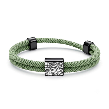 Custom Fingerprint Braided Rope Bracelet