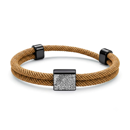 Custom Fingerprint Braided Rope Bracelet