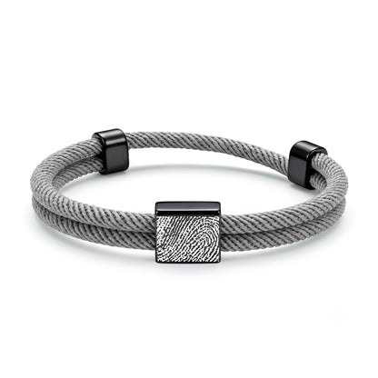 Custom Fingerprint Braided Rope Bracelet