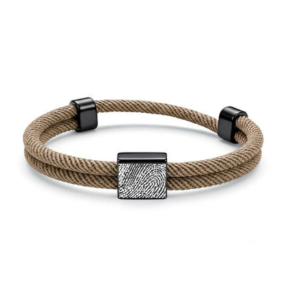 Custom Fingerprint Braided Rope Bracelet