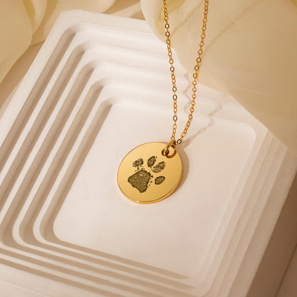 Paw - Nose Print Pet Memorial Necklace
