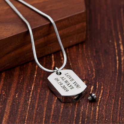 Blank Dog Tag Memorial Necklace