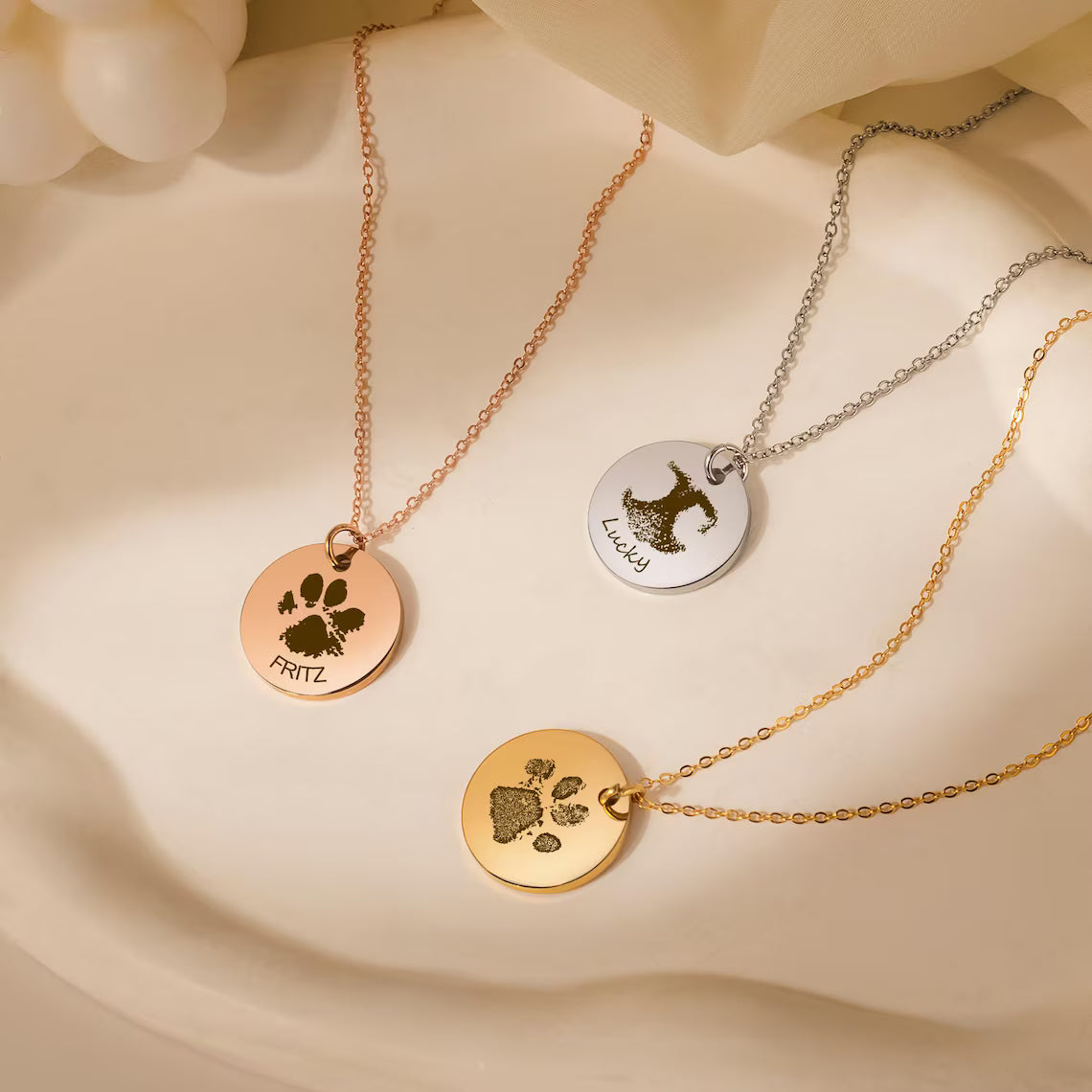 Paw - Nose Print Pet Memorial Necklace