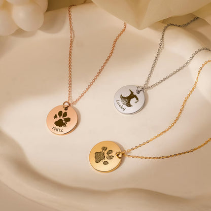 Paw - Nose Print Pet Memorial Necklace