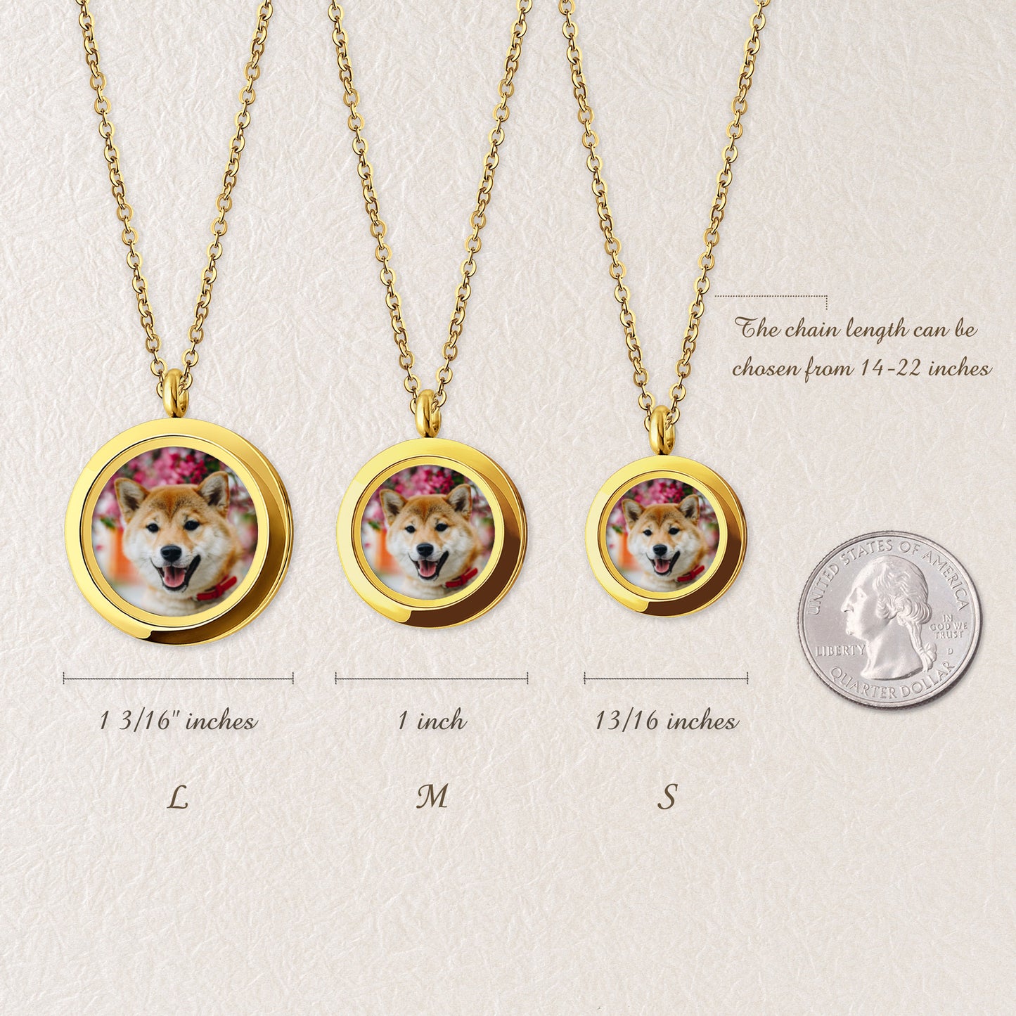 Glass Round Pet Photo Locket Necklace
