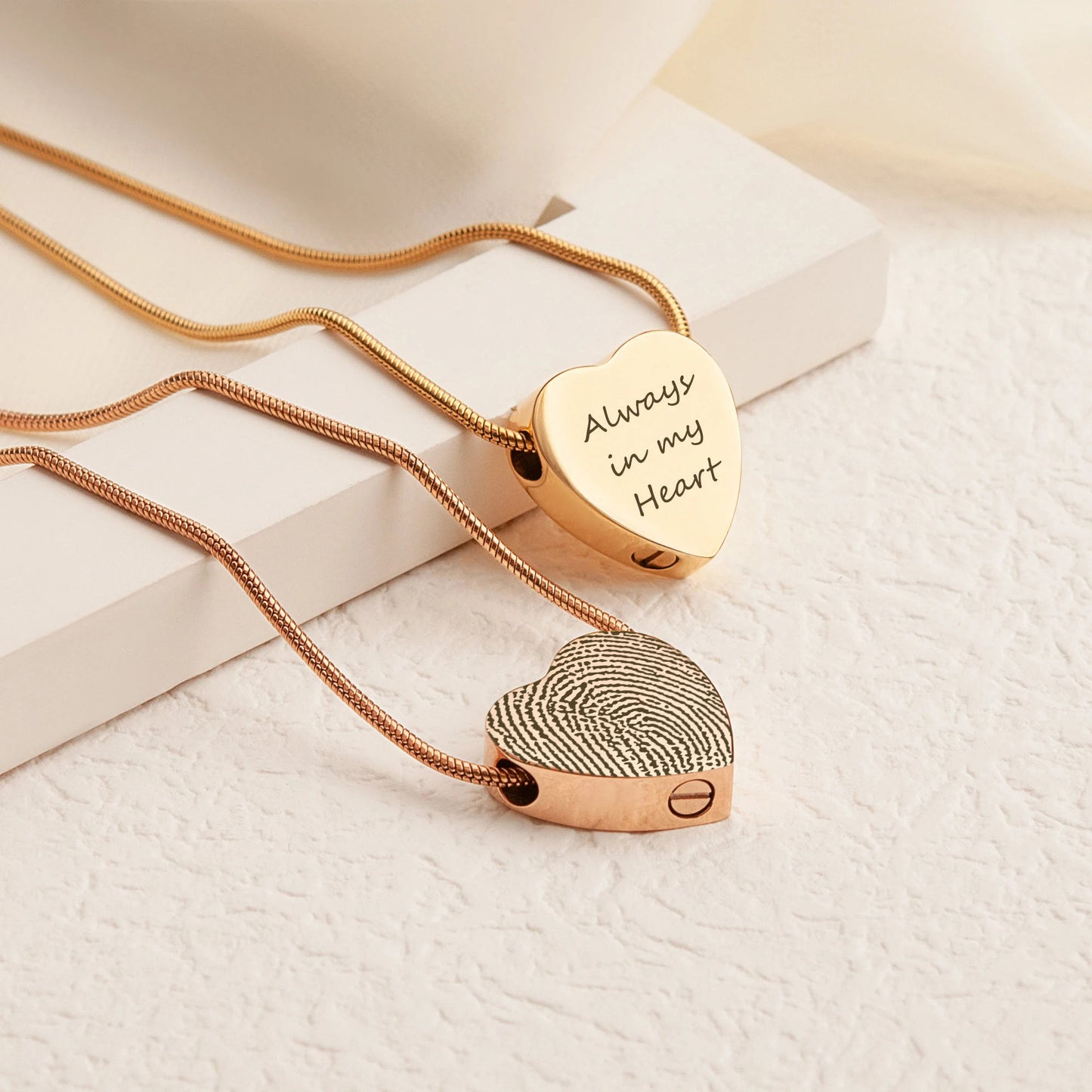 Fingerprint Heart Memorial Necklace