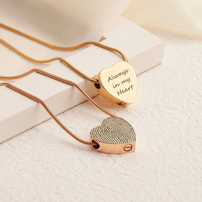Fingerprint Heart Memorial Necklace
