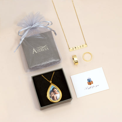 Teardrop Photo Locket Necklace