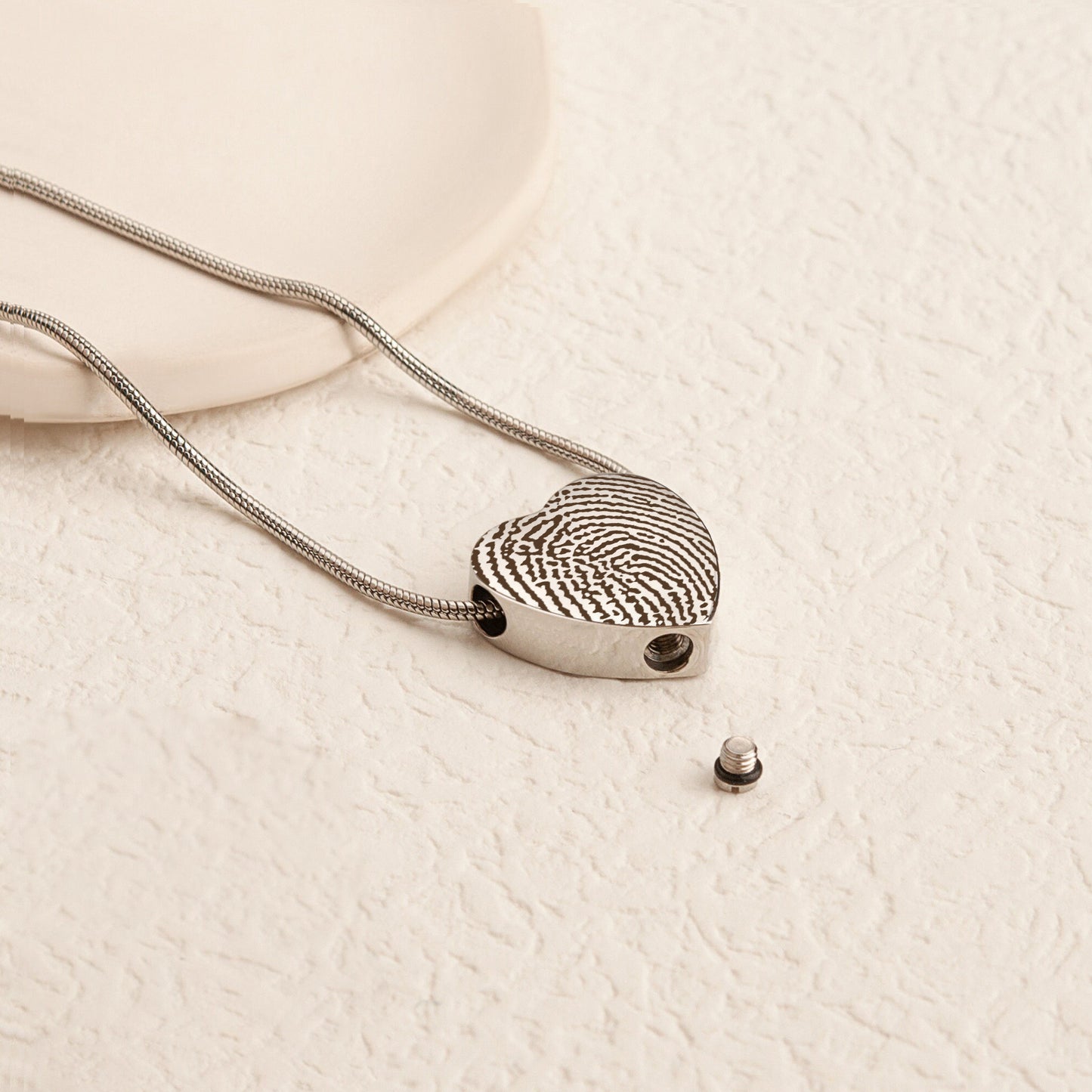 Fingerprint Heart Memorial Necklace