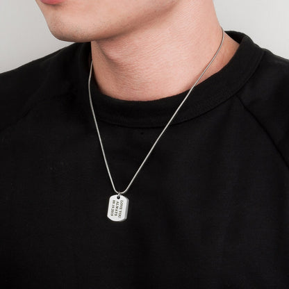 Blank Dog Tag Memorial Necklace