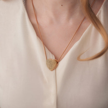 Fingerprint Heart Memorial Necklace