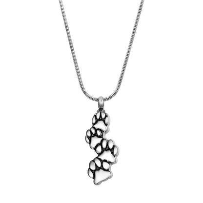 Paw Print Memorial Ashes Holder Necklace