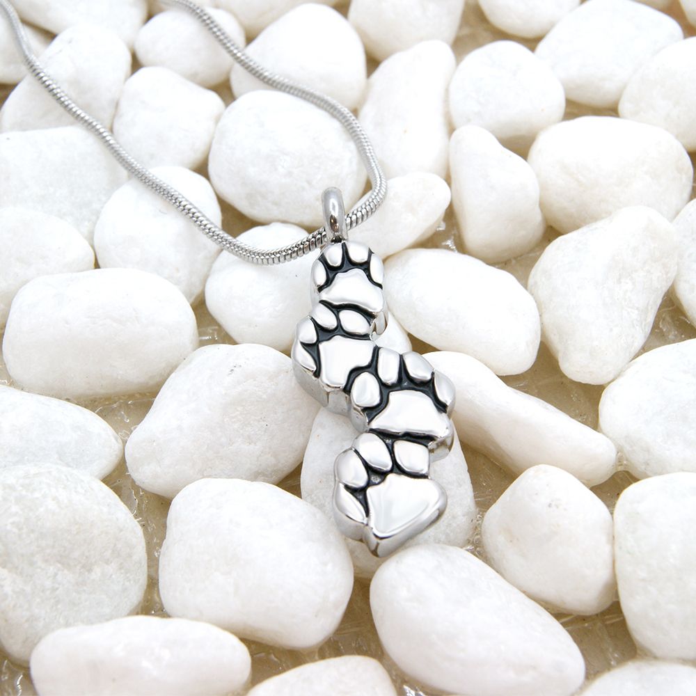 Paw Print Memorial Ashes Holder Necklace