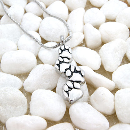 Paw Print Memorial Ashes Holder Necklace