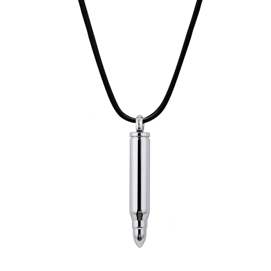 Silver Polished Bullet Memorial Necklace