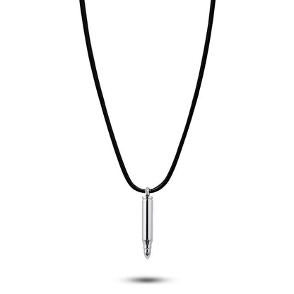 Silver Polished Bullet Memorial Necklace