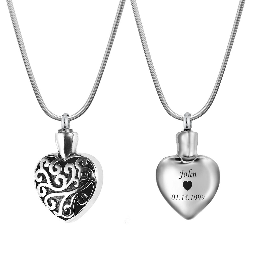 Vintage Regalia Heart Memorial Necklace