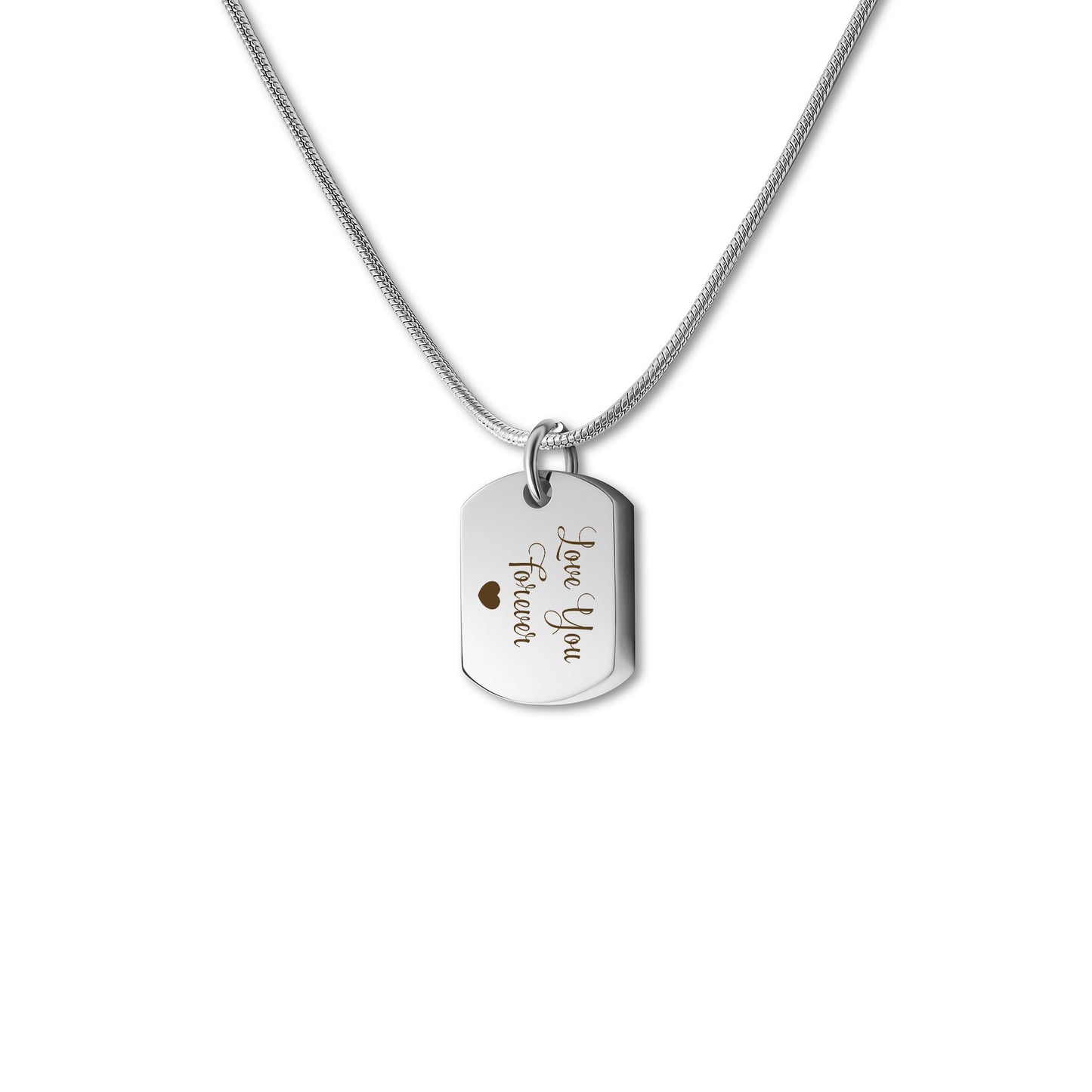 Vertical Engraving Dog Tag Memorial Necklace