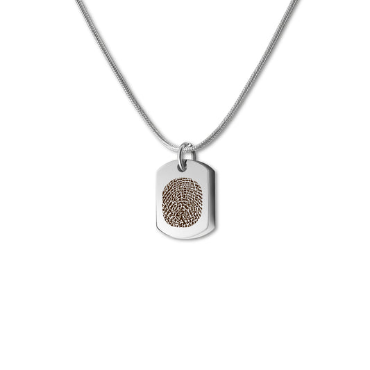 Dog Tag Fingerprint Memorial Necklace