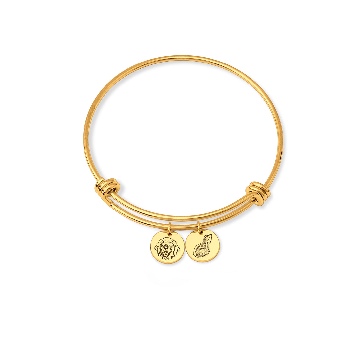 Custom Pet Portrait Charm Adjustable Bracelet