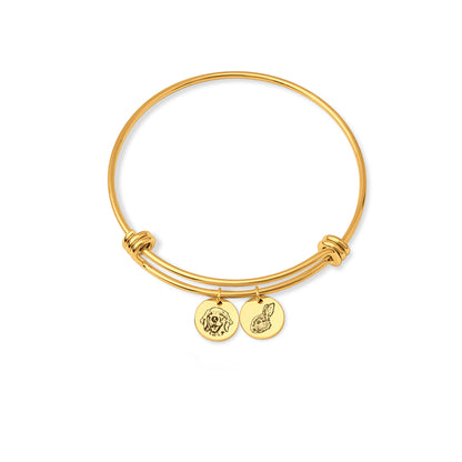 Custom Pet Portrait Charm Adjustable Bracelet