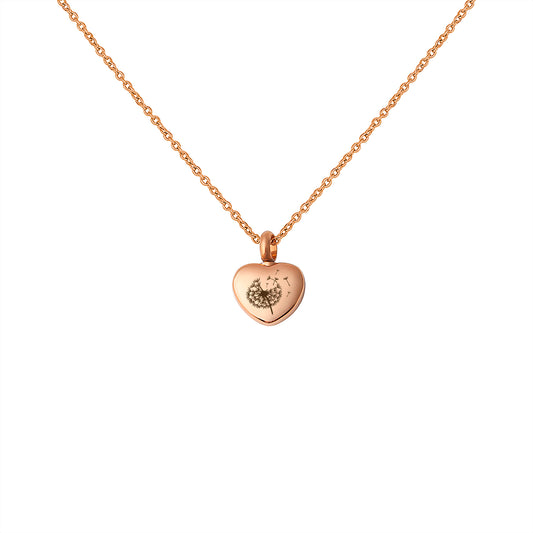 Birth Flower Mini Heart Memorial Necklace