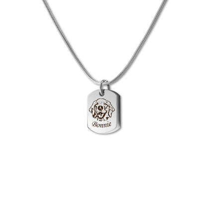 Custom Pet Portrait Dog Tag Memorial Necklace