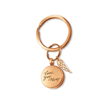 Round Fingerprint-Handwriting Coin Memorial Key Chain