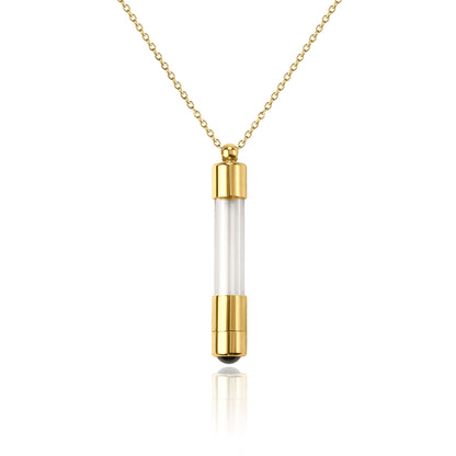 Cylinder Photo Projection Memorial Necklace