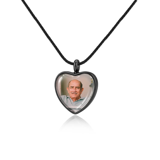 Heart Memorial Ashes Holder Necklace with Photo