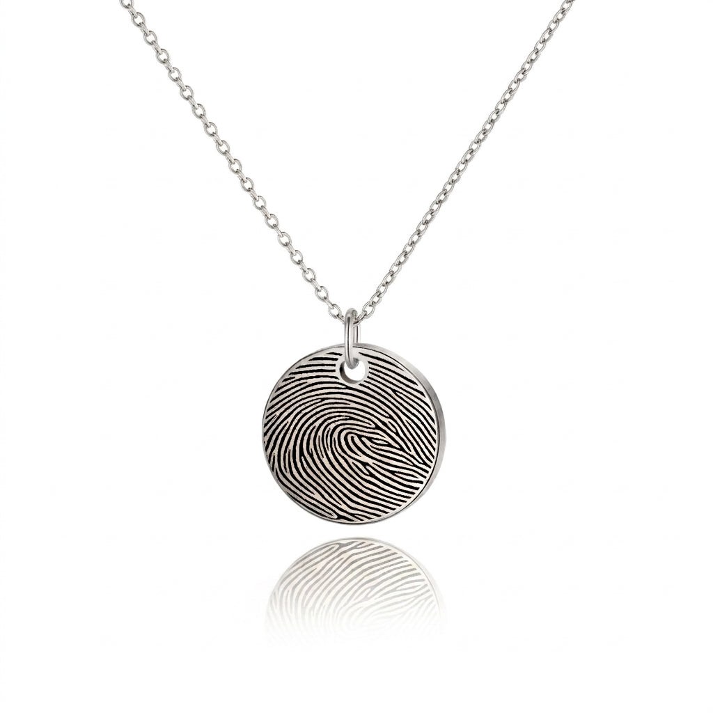 Round Fingerprint Memorial Necklace