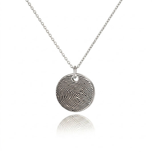 Round Fingerprint Memorial Necklace
