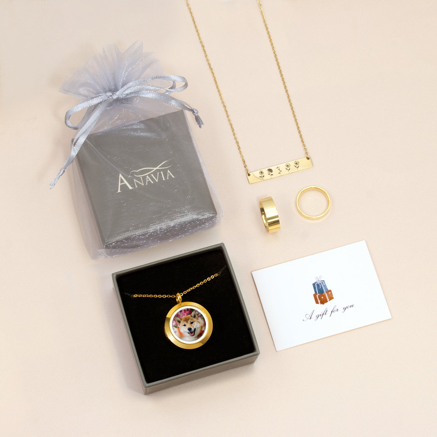 Glass Round Pet Photo Locket Necklace