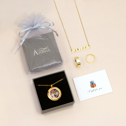 Glass Round Pet Photo Locket Necklace